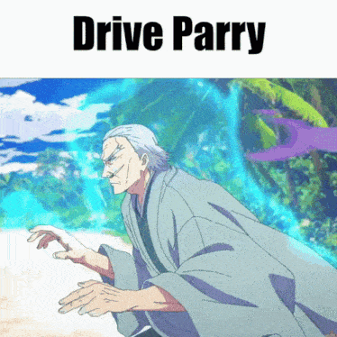 a picture of a man in a kimono with the words drive parry below him