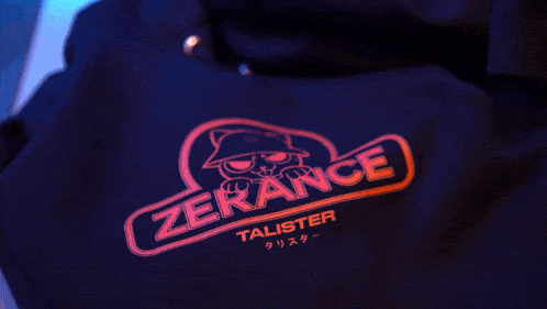 a black hoodie with the word zerance on the front