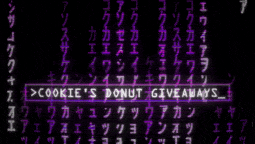 a purple and black background with a few letters and numbers