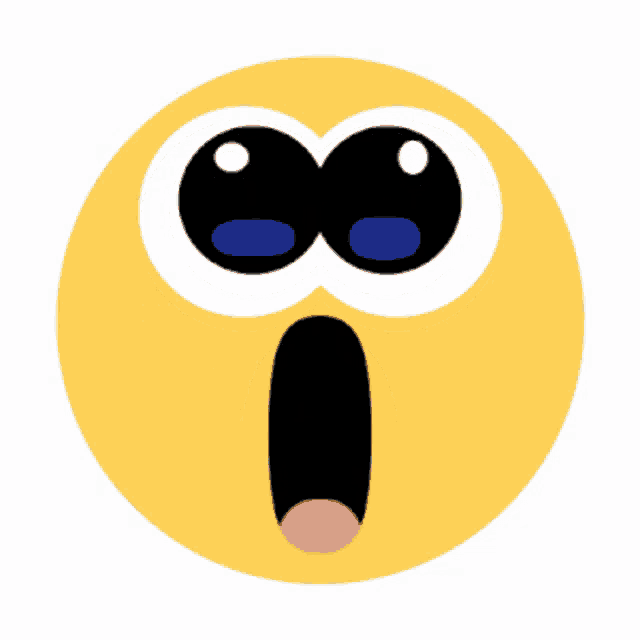 a cartoon smiley face with a surprised look on his face