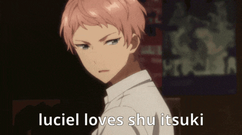 luciel loves shu itsuki is written on a cartoon character