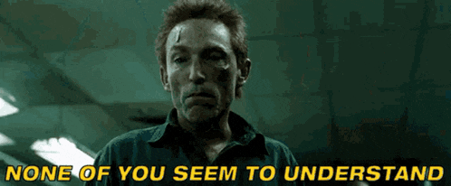 a man with a bloody face says none of you seem to understand