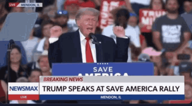 breaking news trump speaks at save america rally in mendon il