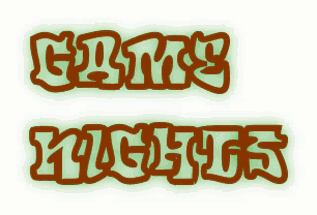glowing green and brown text that says gute nights