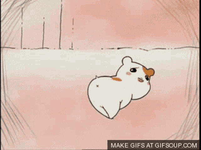 a cartoon of a hamster with the words make gifs at gifsoup.com