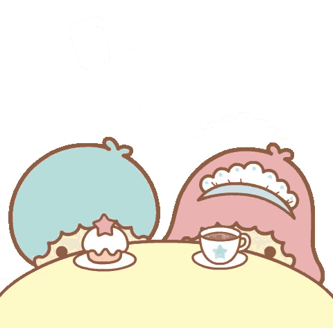 a boy and a girl are sitting at a table with cups of coffee