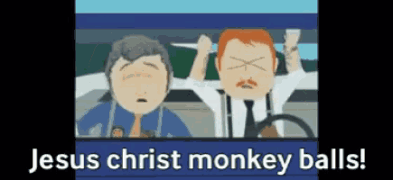 jesus christ monkey balls is written on the bottom of a cartoon