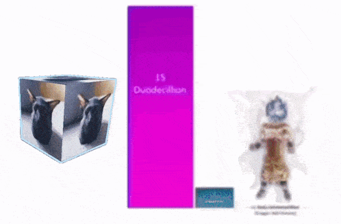 a cube with a picture of a cat and the words rog cube on the bottom