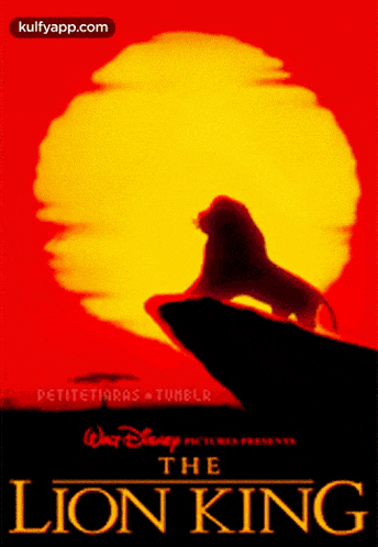 a movie poster for the lion king shows a lion standing on a rock