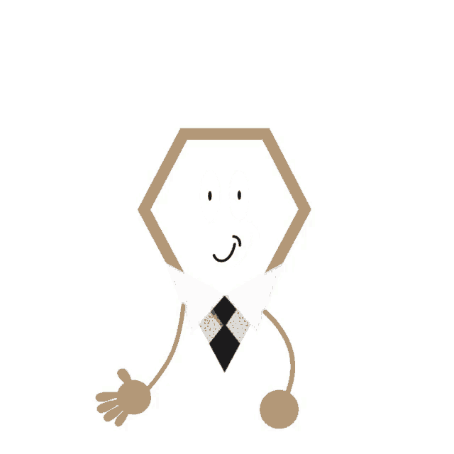 a cartoon character with arms and legs is wearing a tie