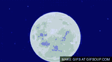 a full moon against a blue sky with the words make gifs at gifsoup.com underneath it