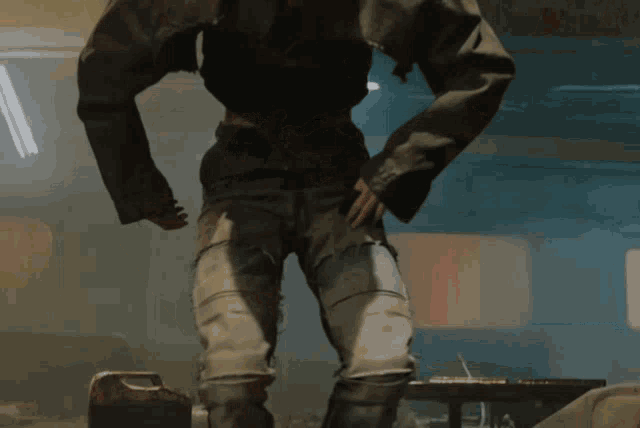 a person wearing a very large jacket and pants