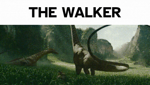 a poster for the movie the walker with dinosaurs