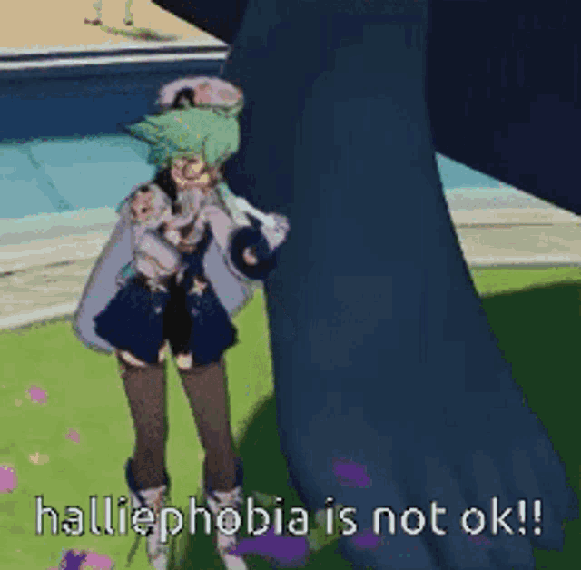 a video game character says halliephobia is not ok !