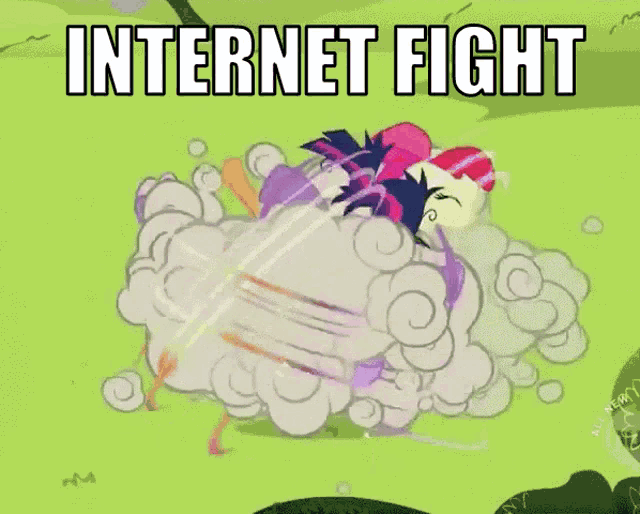 a cartoon of a sheep with the words internet fight written on it