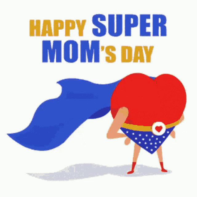 a happy super mom 's day greeting card with a woman dressed in a superhero costume