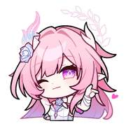 a cartoon drawing of a girl with pink hair and purple eyes giving a thumbs up .