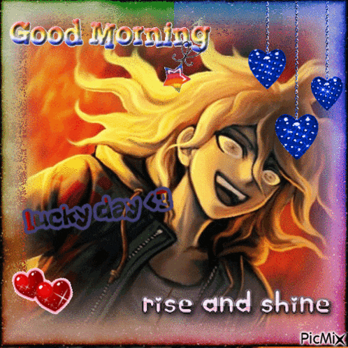 a good morning greeting card with a picture of a man and the words rise and shine