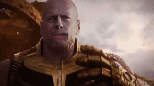 Bruce Willis Thanos GIF