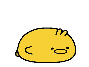 a cartoon illustration of a yellow chicken with orange spots on its face .