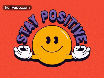 a smiley face with the words " stay positive " written around it
