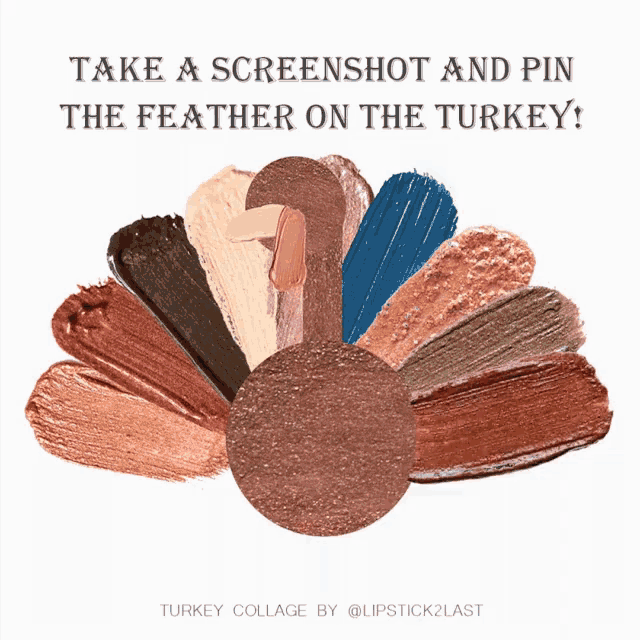 a picture of a turkey with the words take a screenshot and pin the feather on the turkey written below it