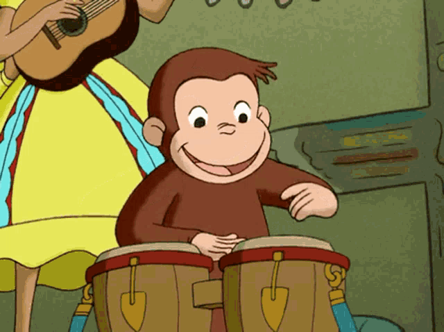 Curious George Drums GIF - Curious George Drums GIFs