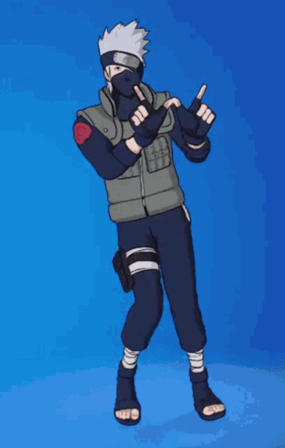 a cartoon character with a mask on his face is giving a thumbs up
