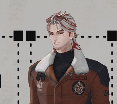 a man wearing a jacket that says since 2022