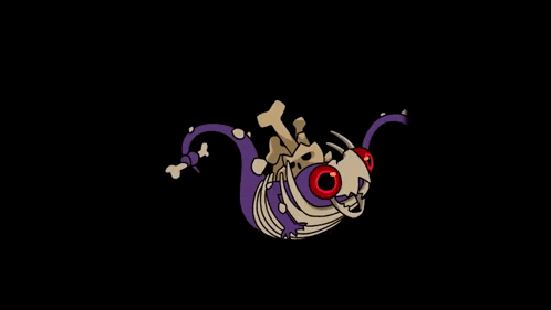 a cartoon drawing of a lizard with bones on its head .