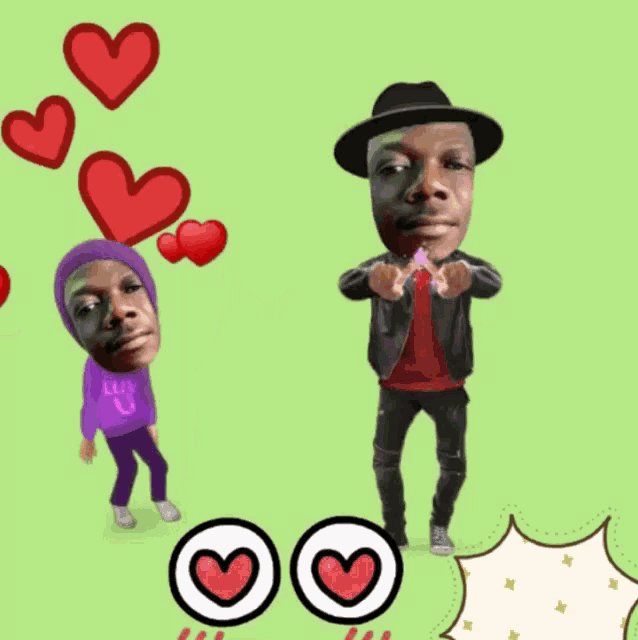 a man in a hat and a woman in a purple sweatshirt with the letter u on the front