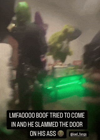 a blurry picture with a caption that says lmfa0000 boof tried to come in
