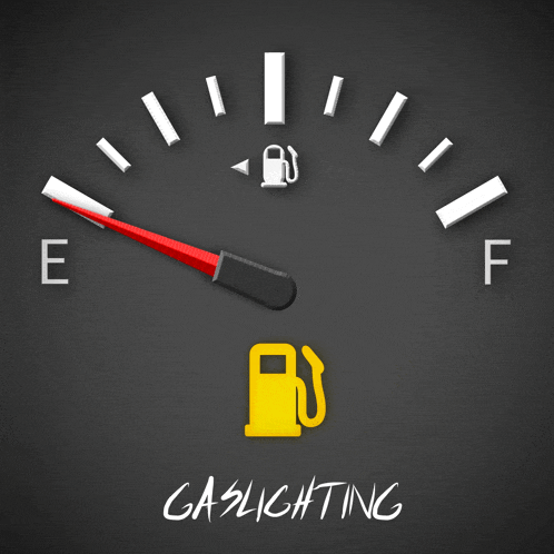 a gas gauge with the word gaslighting written underneath it