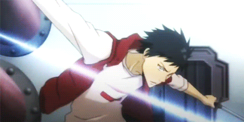 a man in a red and white shirt is holding a sword in his right hand