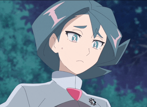 a close up of a cartoon character with a badge that says ' a ' on it