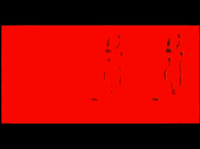 a yellow and red background with a few red spots