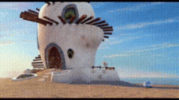 a house with a clock on top of it