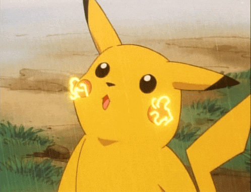 a close up of a pikachu with a question mark on his face