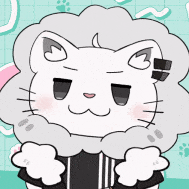 a cartoon drawing of a sheep with a black shirt