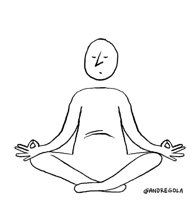 a black and white drawing of a person sitting in a lotus position with tears coming out of his eyes .