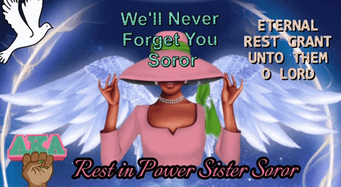 a poster that says " we 'll never forget you soror " on it
