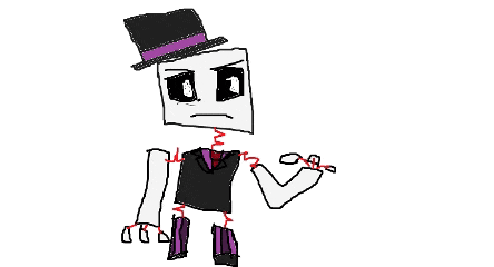 a drawing of a robot wearing a top hat and a black vest .