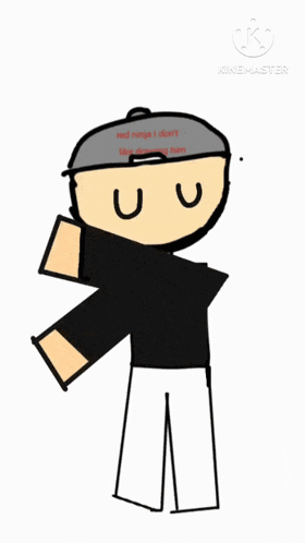 a drawing of a man with a hat that says red ninja