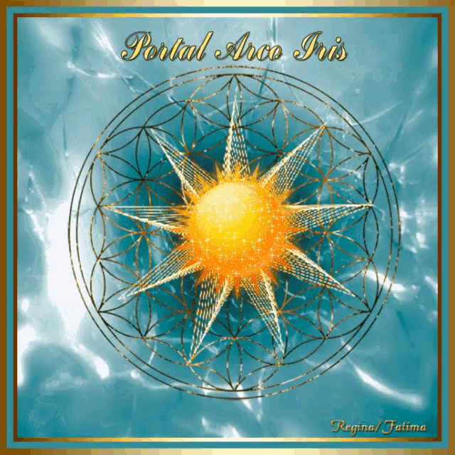 a picture of a sun with the words portal arco iris on it