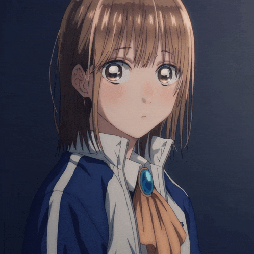 a girl with brown hair and a blue necklace
