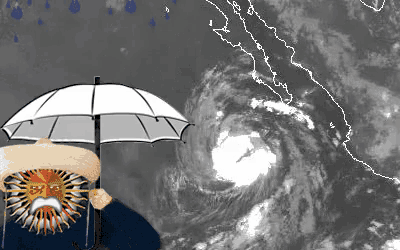 a person holding an umbrella in front of a map