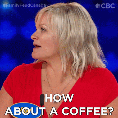 How About A Coffee Kim GIF - How About A Coffee Kim Family Feud Canada GIFs