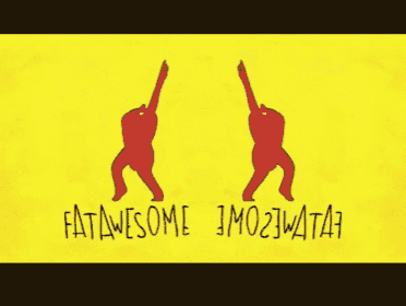 a yellow background with fat awesome written in black