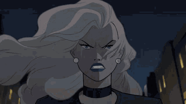 a cartoon character is standing in front of a building with a light coming out of her hand .