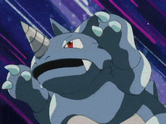 a cartoon monster with a horn on its head